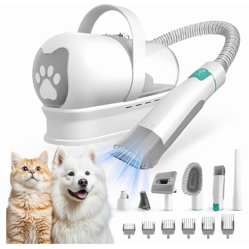 Dog Grooming Kit, Pet Grooming Vacuum with Pet Clipper Nail Grinder, Dog Hair...